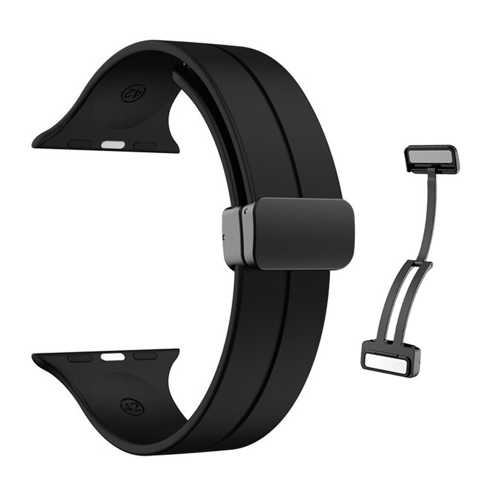 AONES Silicone Belt Watch Strap Magnetic Folding Buckle Compatible for  Minix Trufit Smartwatch Band Black : : Electronics