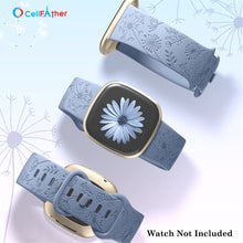 Load image into Gallery viewer, Shop Floral Engraved Strap For Fitbit Sense Versa 4 Band (Dark Grey)