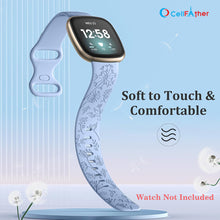 Load image into Gallery viewer, Floral Engraved Strap For Fitbit Sense | Sense 2 Smartwatch Band (Sky blue)