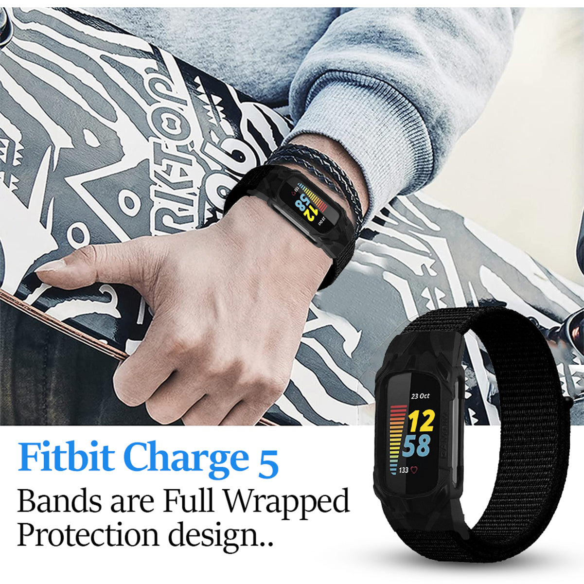 Buy Band Cover for Fitbit Charge 2 Silicone Rubber Sleeve Protect Case  Screen Protector Charge 2 Accessory 2PC05 Online at desertcartINDIA