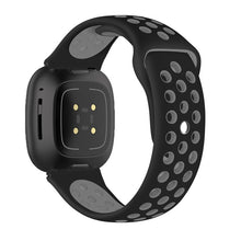 Load image into Gallery viewer, Silicone Strap For Fitbit Sense1-2/Versa 3-4 (Dotted- Black &amp; Grey)