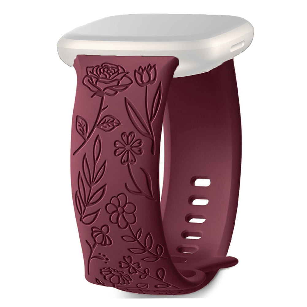 Buy Floral Engraved Strap For Fitbit Sense 2 Versa 3 4 Band CellFAther