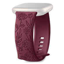 Load image into Gallery viewer, Buy Floral Engraved Strap For Fitbit Sense 2 Band (Maroon)