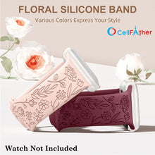 Load image into Gallery viewer, Buy Floral Engraved Strap For Fitbit Sense 2 Band (Maroon)