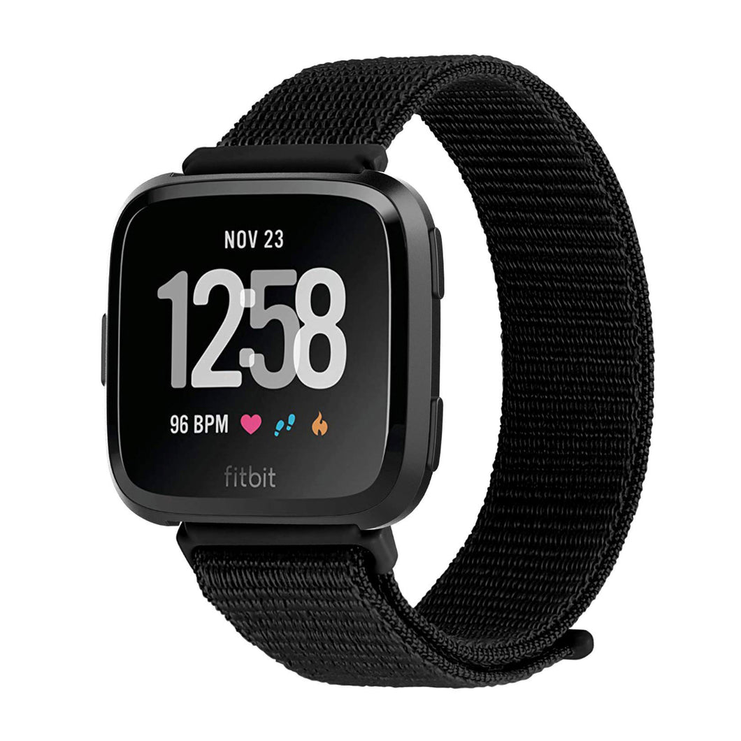 black color fitbit Versa 2 nylon strap